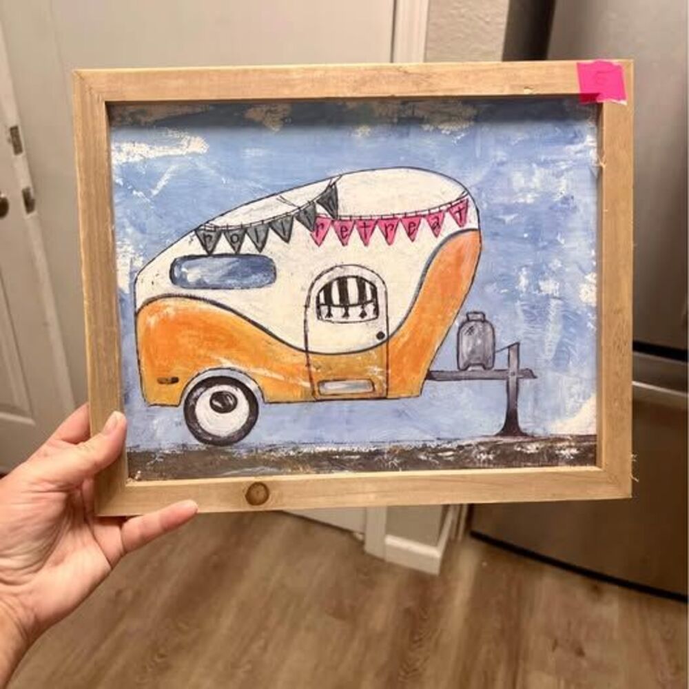 Camper Home Wall Decor Wood Frame
